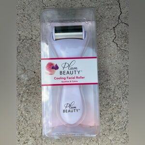 Plum Beauty Cooling Facial Roller - White with Silver Roller